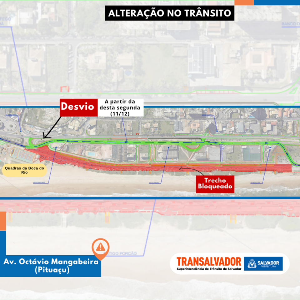 Trânsito é alterado em Salvador neste final de semana para